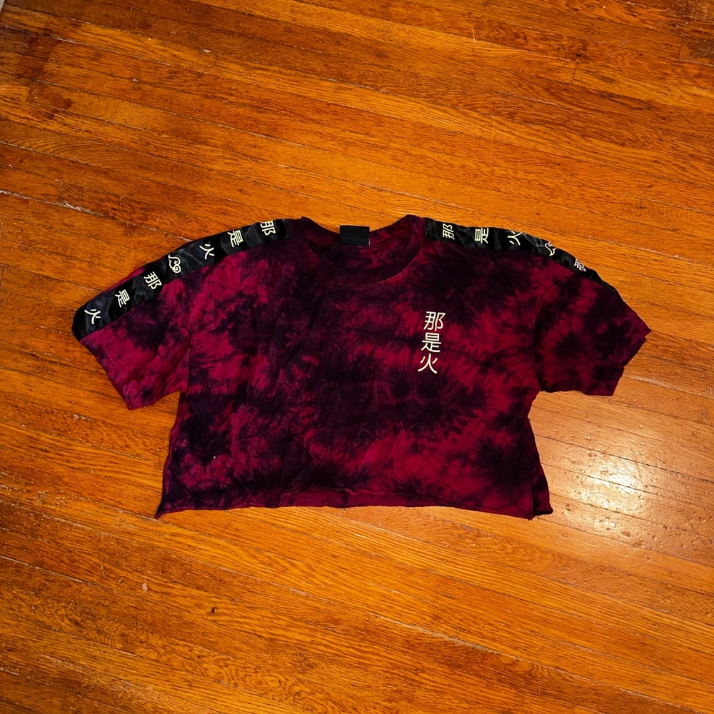 Red Tie-Dye Crop Top